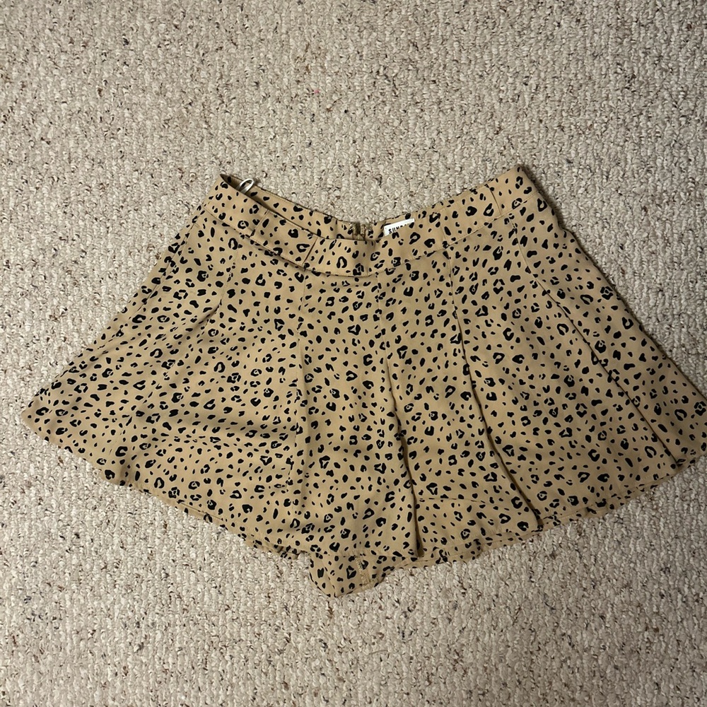 Sunday Best Tan and Black Animal Print Shorts